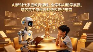 AI新时代家庭教育课程,全学科AI助学实操,培养孩子思维告别低效死记硬背-网创资源站