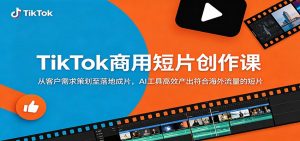 TikTok商用短片创作课:从客户需求策划至落地成片,AI工具高效产出符合海外流量的短片-网创资源站