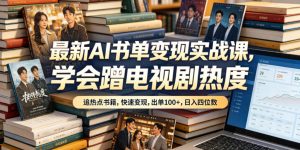 最新AI书单变现实战课,学会蹭电视剧热度,追热点书籍,快速变现,出单100+,日入四位数-网创资源站