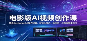电影级AI视频创作课:精通Seedance2.0操作设置,多镜头成片、角色统一与音画叙事制作-网创资源站