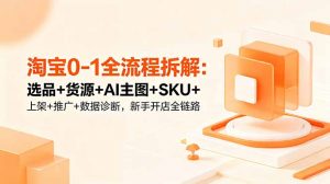 淘宝0-1全流程拆解:选品+货源+AI主图+SKU+上架+推广+数据诊断,新手开店全链路-网创资源站