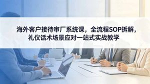 海外客户接待审厂系统课,全流程SOP拆解,礼仪话术场景应对一站式实战教学-网创资源站