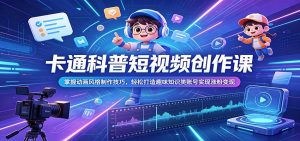 卡通科普短视频创作课:掌握动画风格制作技巧,轻松打造趣味知识类账号实现涨粉变现-网创资源站
