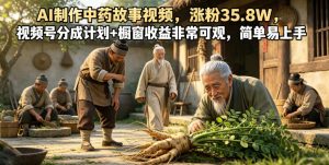AI制作中药故事视频,涨粉35.8W,视频号分成计划+橱窗收益非常可观,简单易上手-网创资源站
