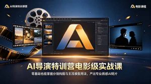 AI导演特训营电影级实战课,零基础也能掌握分镜构图与主流模型用法,产出专业质感AI短片-网创资源站