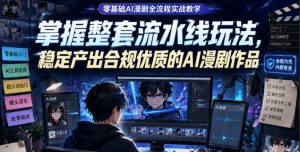 零基础AI漫剧全流程实战教学,掌握整套流水线玩法,稳定产出合规优质的AI漫剧作品-网创资源站