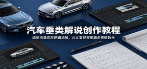 汽车垂类解说创作教程：爆款流量底层逻辑拆解，AI文案配音剪辑多赛道教学-网创资源站