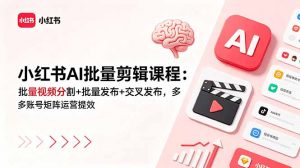 小红书AI批量剪辑课程:批量视频分割+批量发布+交叉发布,多账号矩阵运营提效-网创资源站