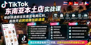 TikTok东南亚本土店实战课，帮你快速抓住东南亚电商红利，高效开启跨境賺钱新通道-网创资源站