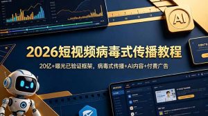 2026短视频病毒式传播教程：20亿+曝光已验证框架，病毒式传播+AI内容+付费广告-网创资源站