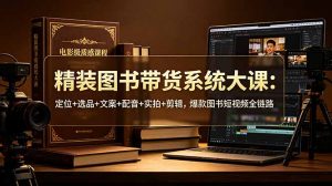 精装图书带货系统大课：定位+选品+文案+配音+实拍+剪辑，爆款图书短视频全链路-网创资源站