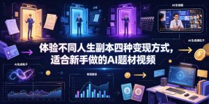 体验不同人生副本四种变现方式，适合新手做的AI题材视频-网创资源站