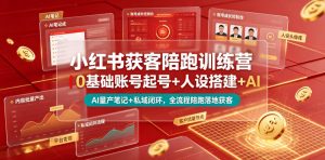 小红书获客陪跑训练营｜0基础账号起号+人设搭建+AI量产笔记+平台变现+私域闭环，全流程陪跑落地获客-网创资源站