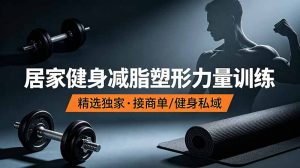 抖音健身热门短视频教学：居家健身减脂塑形力量训练，精选独家，接商单或者健身私域-网创资源站